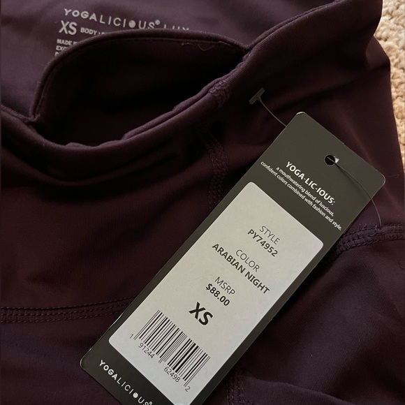 Yogalicious Lux Arabian Night High Waist 7/8 Ankle Leggings Side Pockets XS - Picture 3 of 6